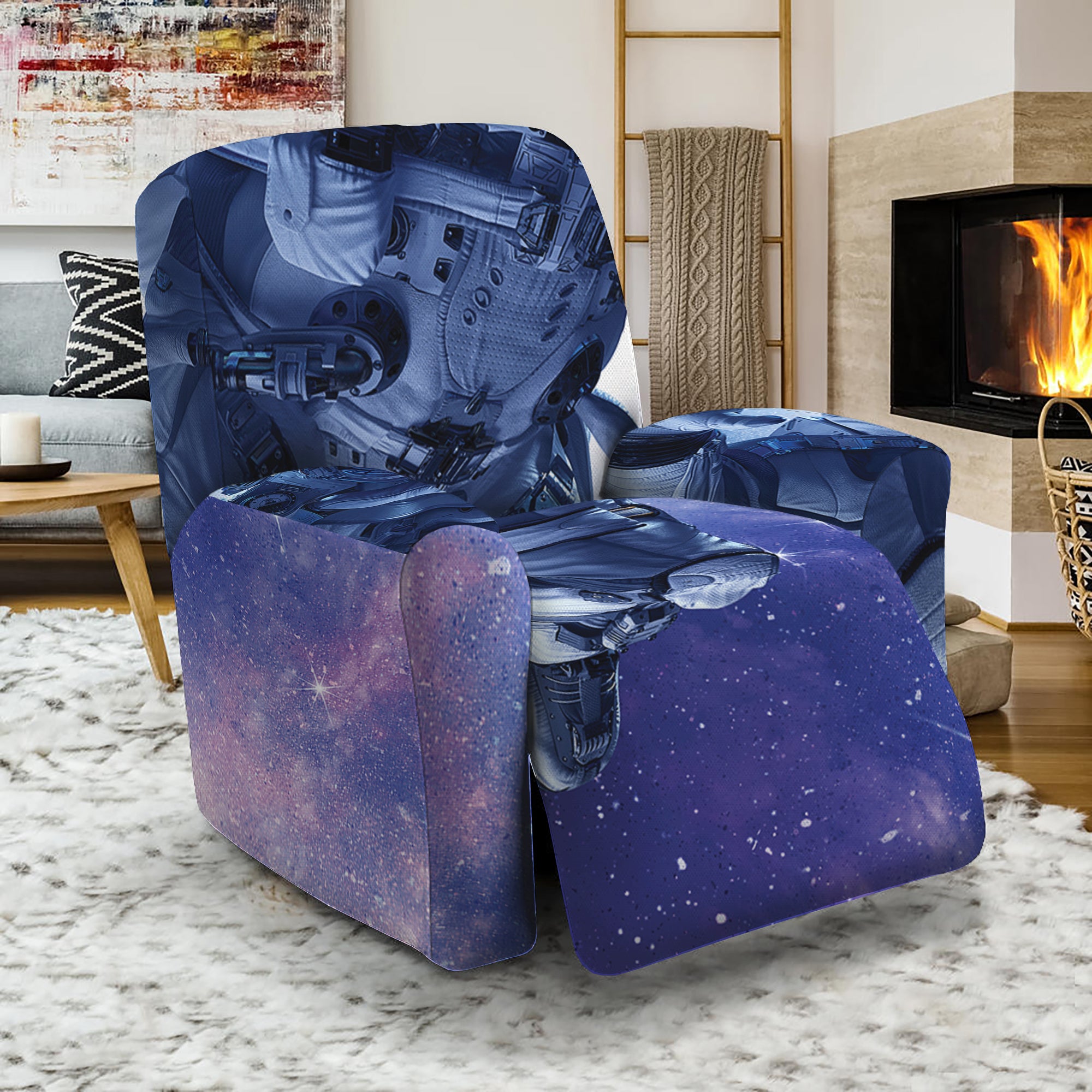 Astronaut On Space Mission Print Recliner Slipcover