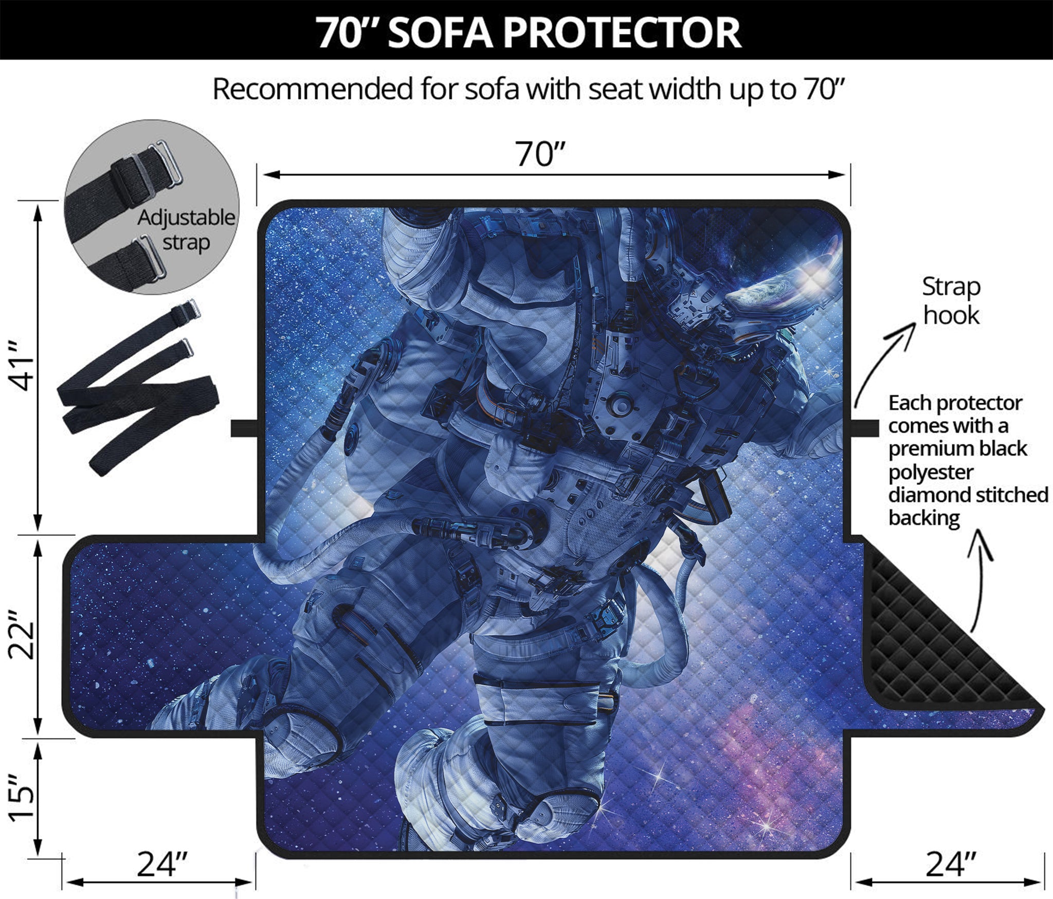 Astronaut On Space Mission Print Sofa Protector