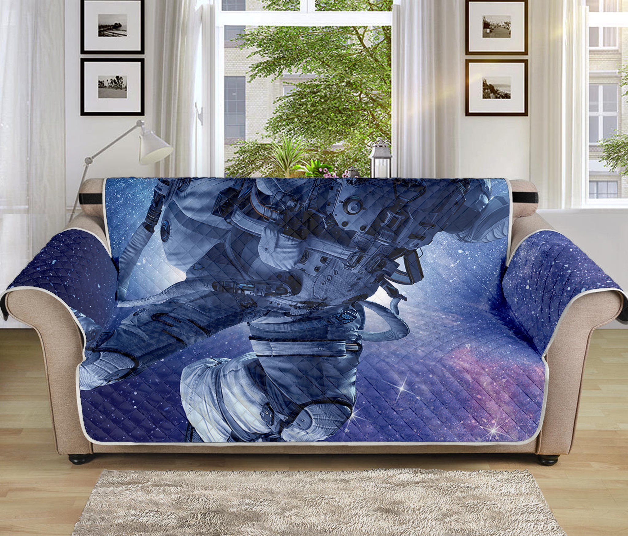 Astronaut On Space Mission Print Sofa Protector