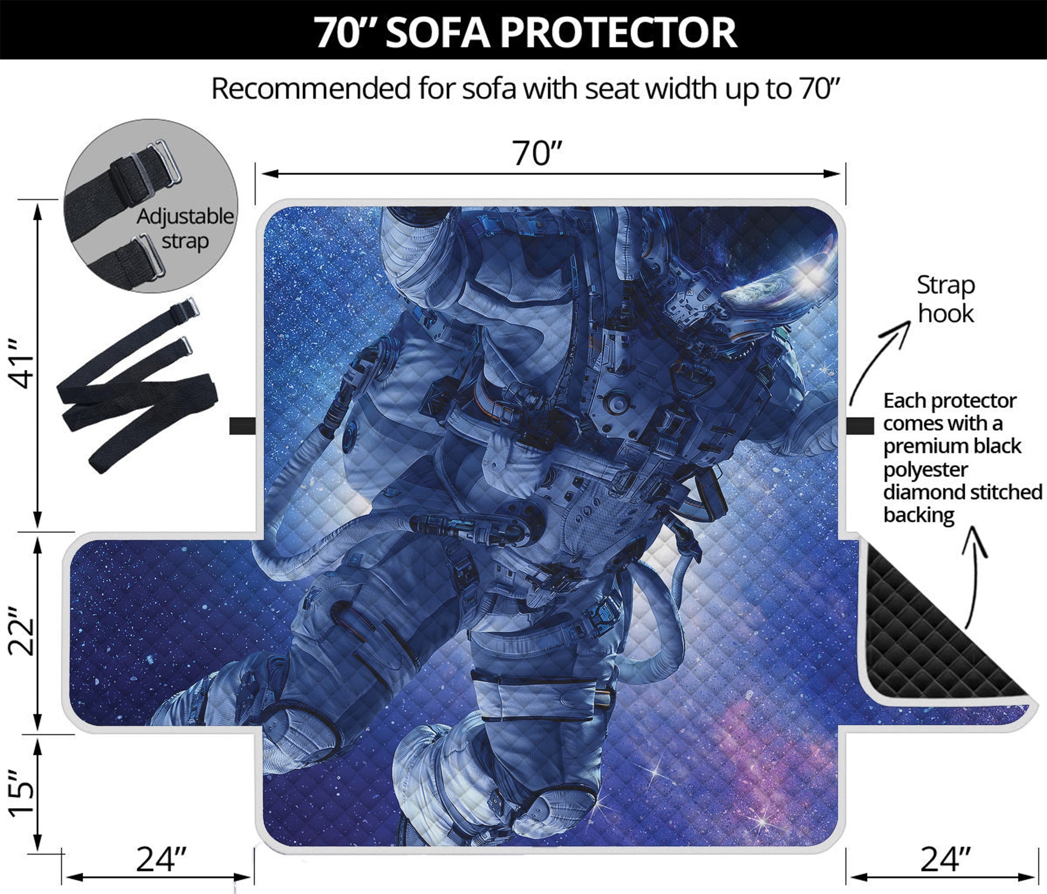 Astronaut On Space Mission Print Sofa Protector