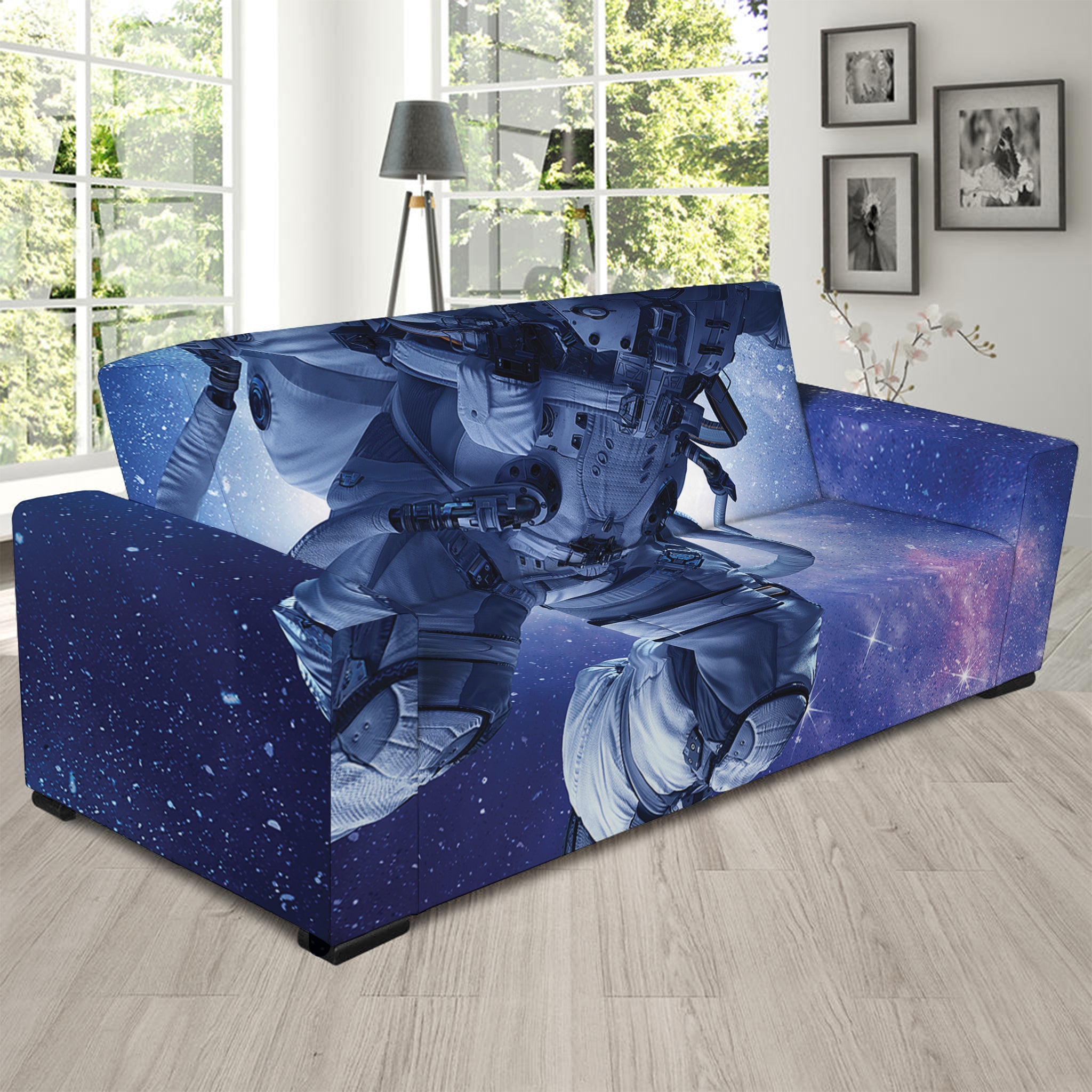 Astronaut On Space Mission Print Sofa Slipcover