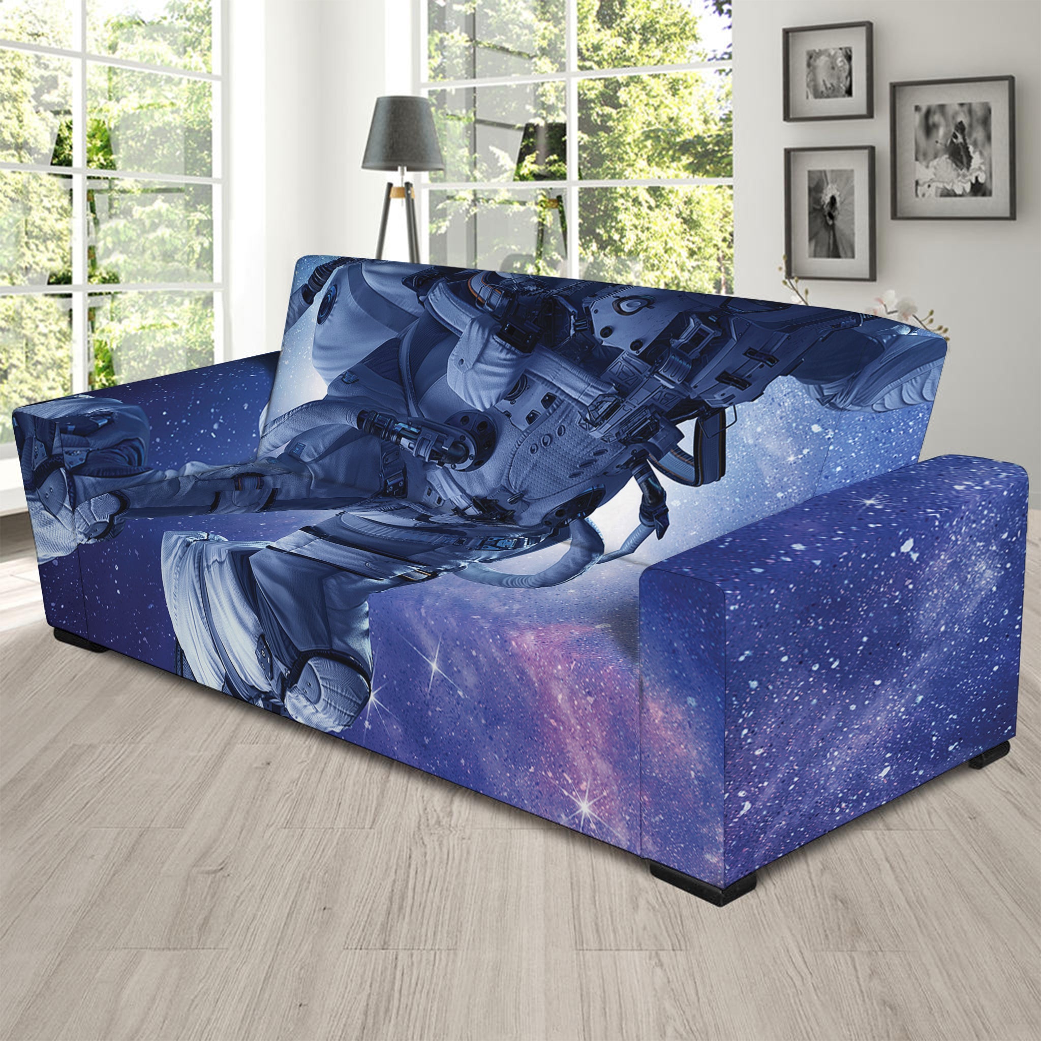 Astronaut On Space Mission Print Sofa Slipcover