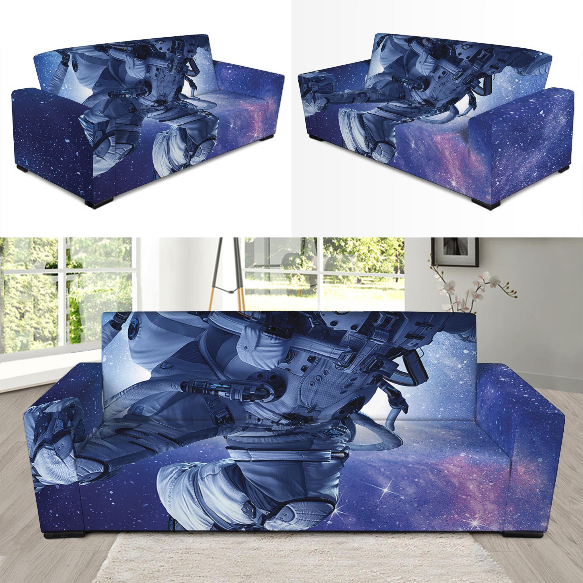 Astronaut On Space Mission Print Sofa Slipcover