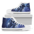 Astronaut On Space Mission Print White High Top Sneakers