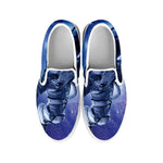 Astronaut On Space Mission Print White Slip On Shoes