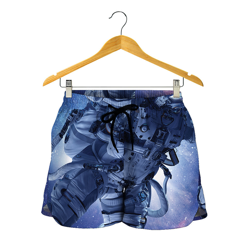 Astronaut On Space Mission Print Women's Shorts