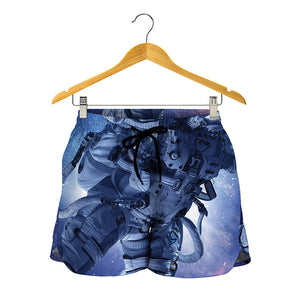 Astronaut On Space Mission Print Women's Shorts