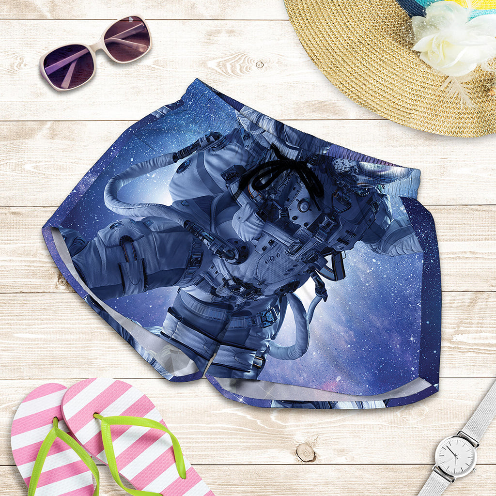 Astronaut On Space Mission Print Women's Shorts