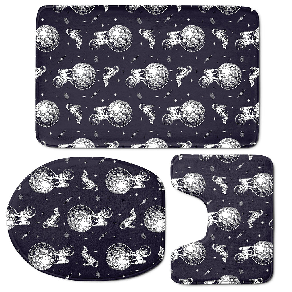 Astronaut Pug In Space Pattern Print 3 Piece Bath Mat Set