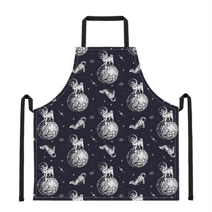 Astronaut Pug In Space Pattern Print Apron