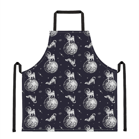 Astronaut Pug In Space Pattern Print Apron