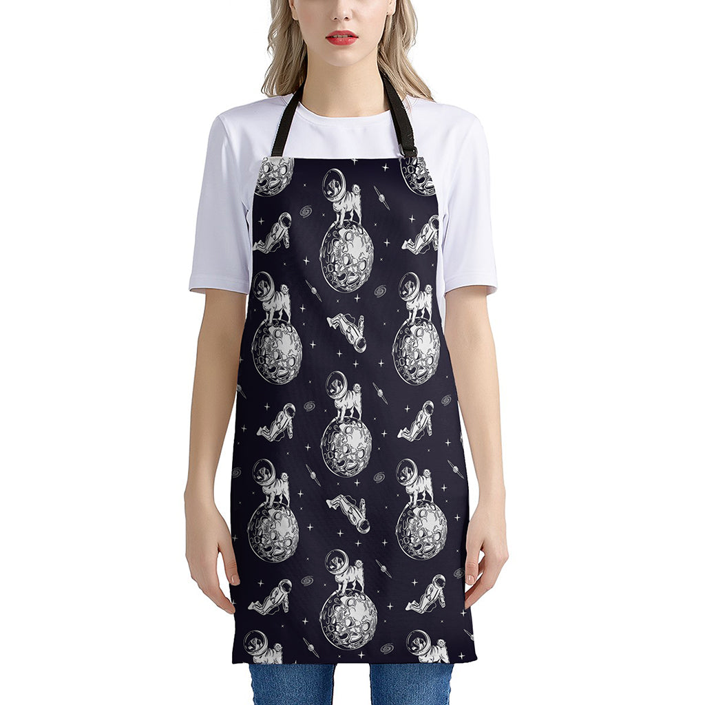 Astronaut Pug In Space Pattern Print Apron