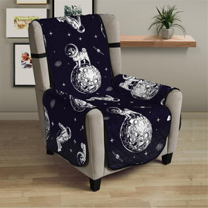 Astronaut Pug In Space Pattern Print Armchair Protector