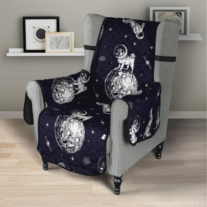 Astronaut Pug In Space Pattern Print Armchair Protector