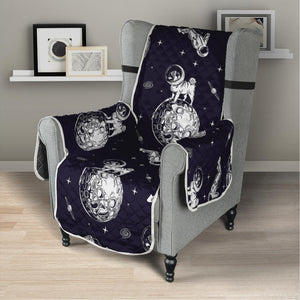 Astronaut Pug In Space Pattern Print Armchair Protector