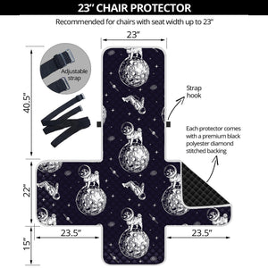 Astronaut Pug In Space Pattern Print Armchair Protector