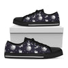 Astronaut Pug In Space Pattern Print Black Low Top Shoes