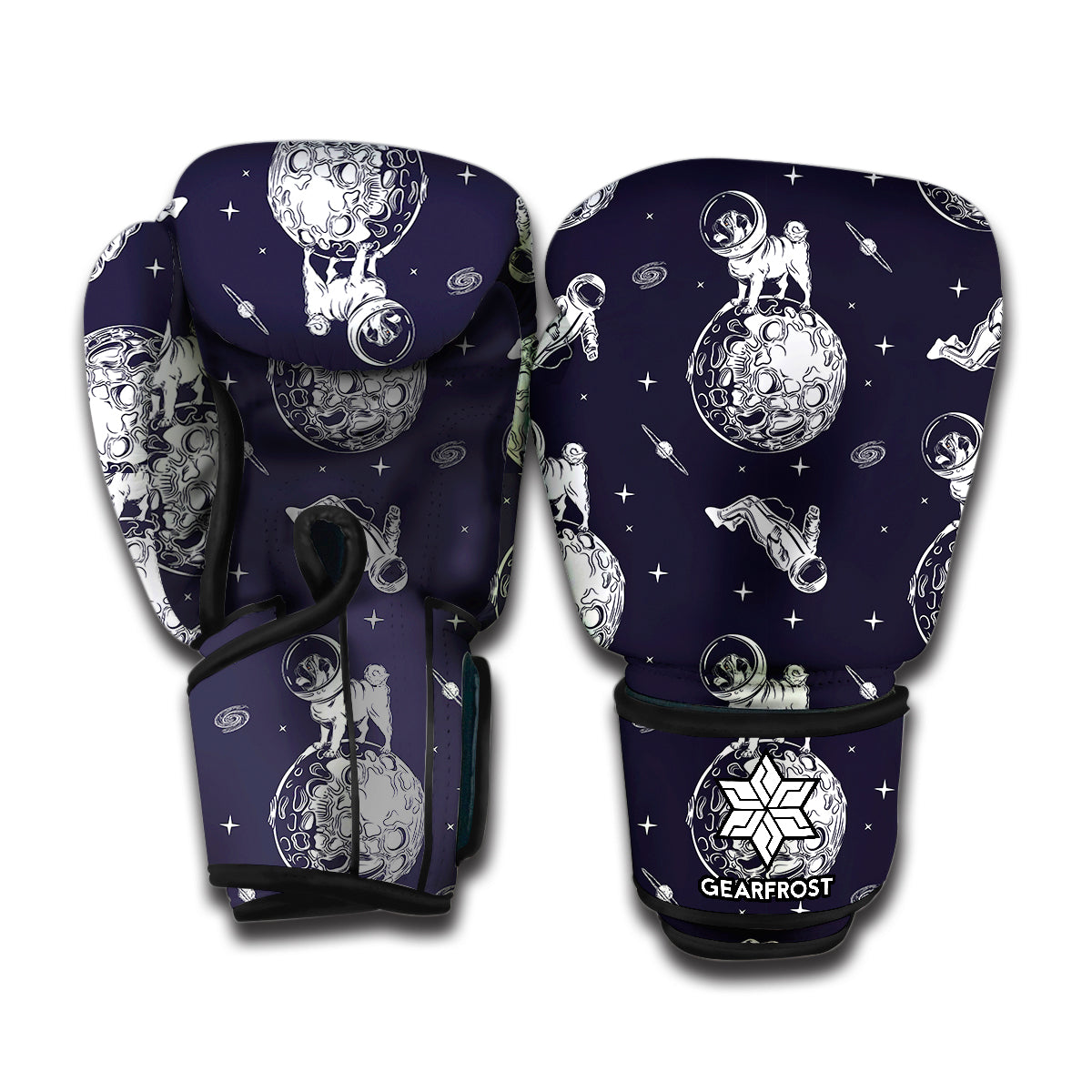 Astronaut Pug In Space Pattern Print Boxing Gloves