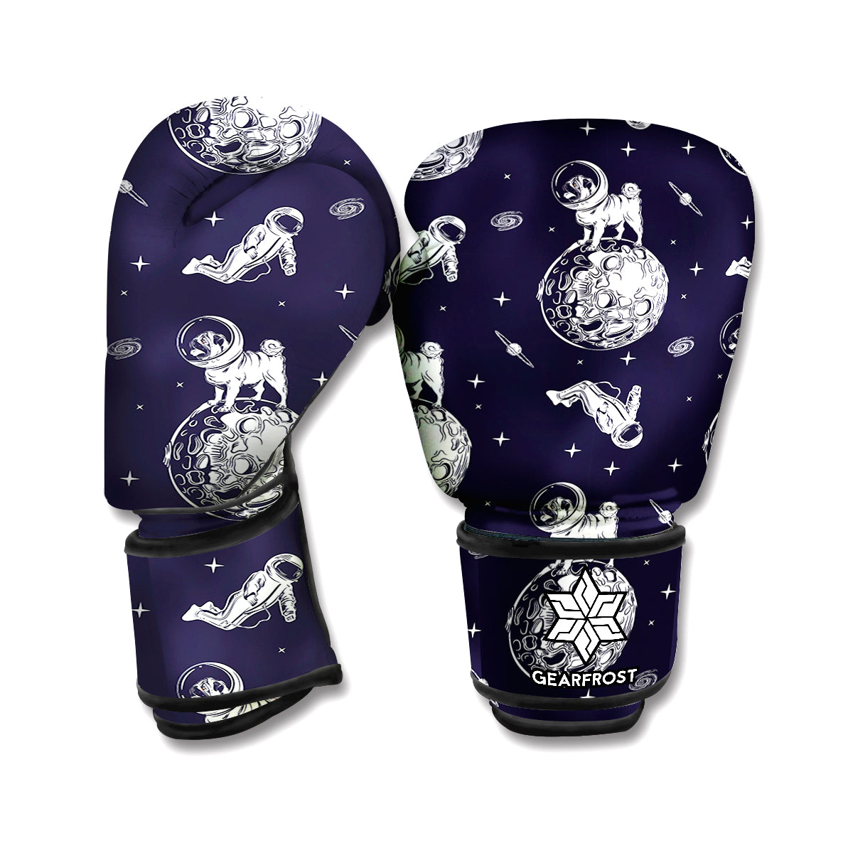 Astronaut Pug In Space Pattern Print Boxing Gloves