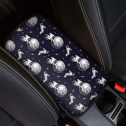 Astronaut Pug In Space Pattern Print Car Center Console Cover