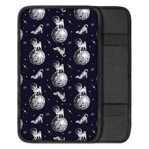 Astronaut Pug In Space Pattern Print Car Center Console Cover