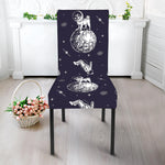 Astronaut Pug In Space Pattern Print Dining Chair Slipcover