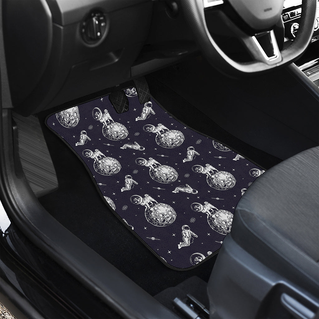 Astronaut Pug In Space Pattern Print Front and Back Car Floor Mats