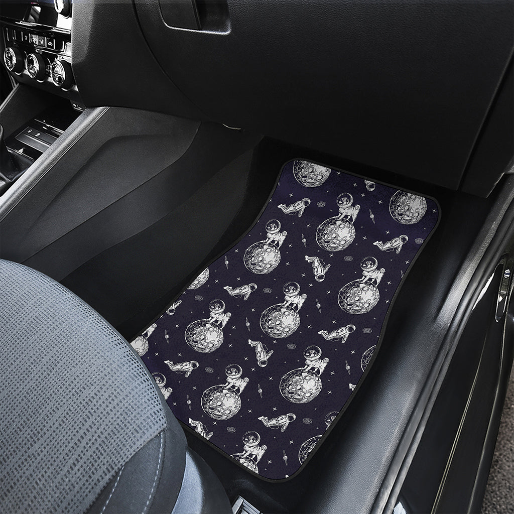 Astronaut Pug In Space Pattern Print Front and Back Car Floor Mats