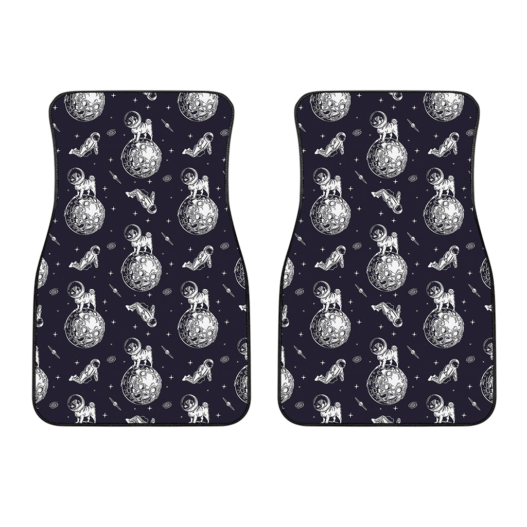 Astronaut Pug In Space Pattern Print Front Car Floor Mats