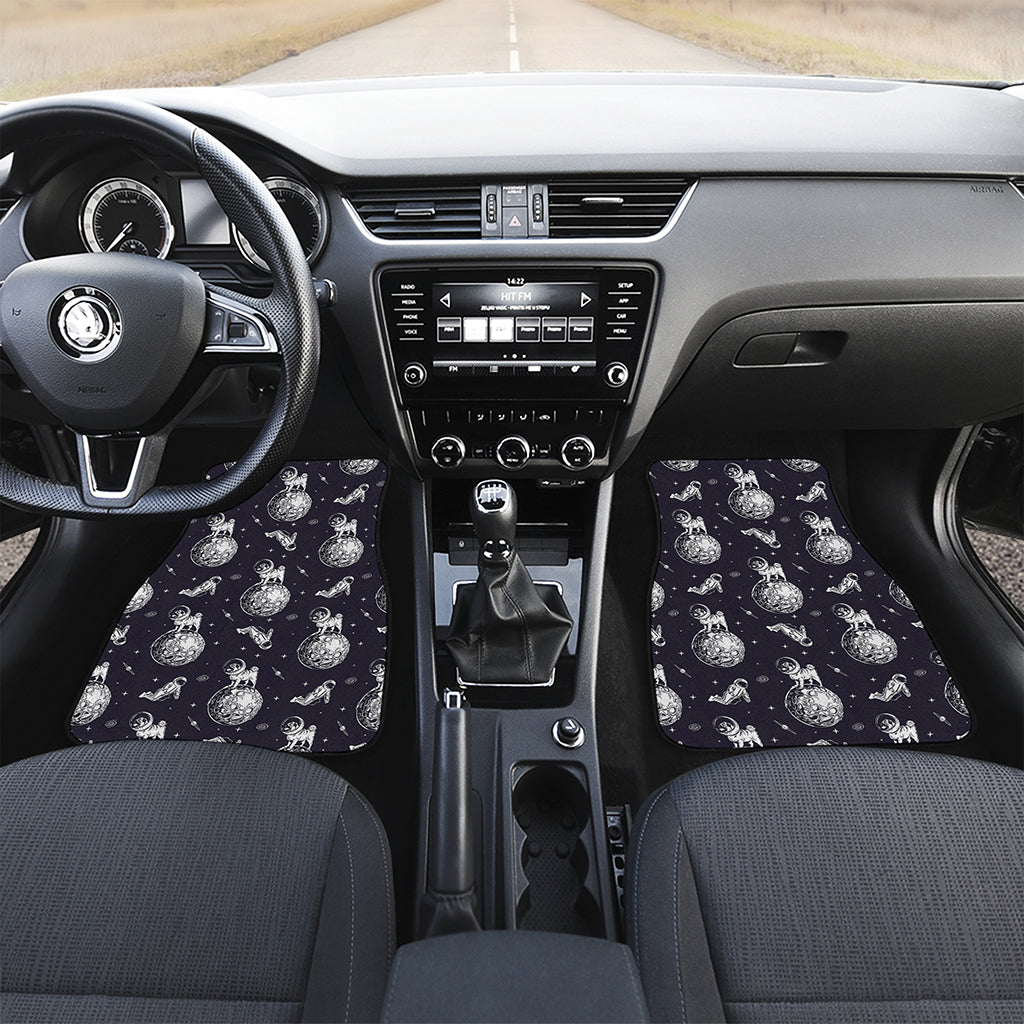 Astronaut Pug In Space Pattern Print Front Car Floor Mats