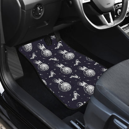 Astronaut Pug In Space Pattern Print Front Car Floor Mats