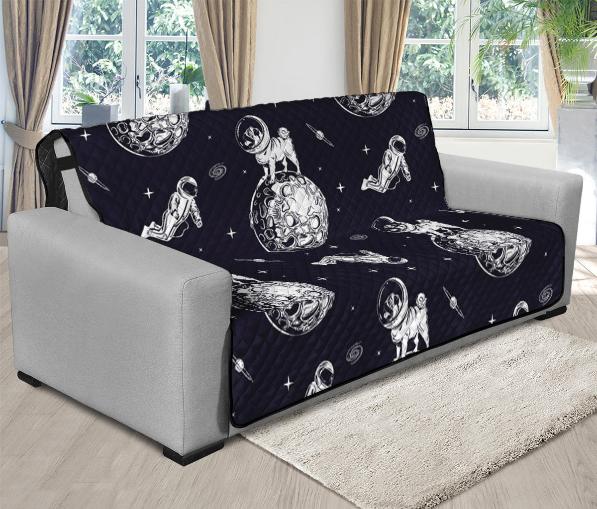 Astronaut Pug In Space Pattern Print Futon Protector