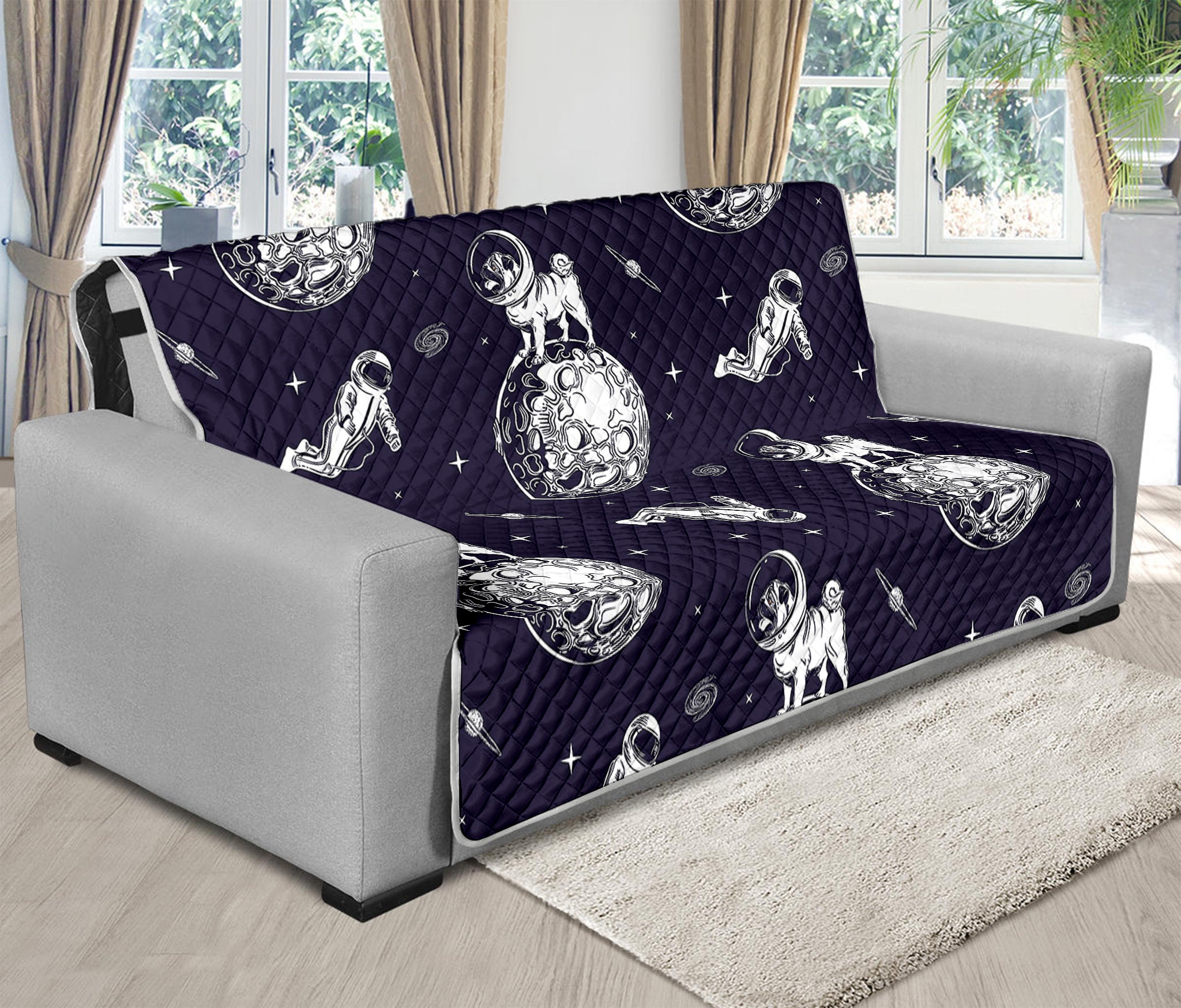 Astronaut Pug In Space Pattern Print Futon Protector