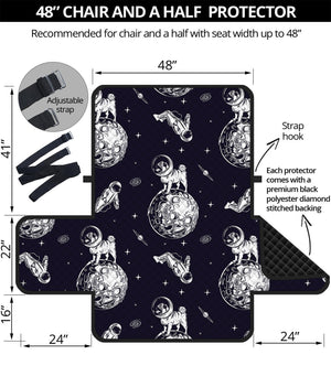 Astronaut Pug In Space Pattern Print Half Sofa Protector