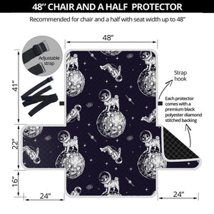 Astronaut Pug In Space Pattern Print Half Sofa Protector