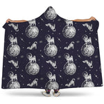 Astronaut Pug In Space Pattern Print Hooded Blanket