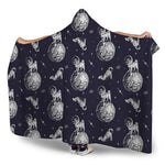 Astronaut Pug In Space Pattern Print Hooded Blanket