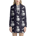 Astronaut Pug In Space Pattern Print Pullover Hoodie Dress