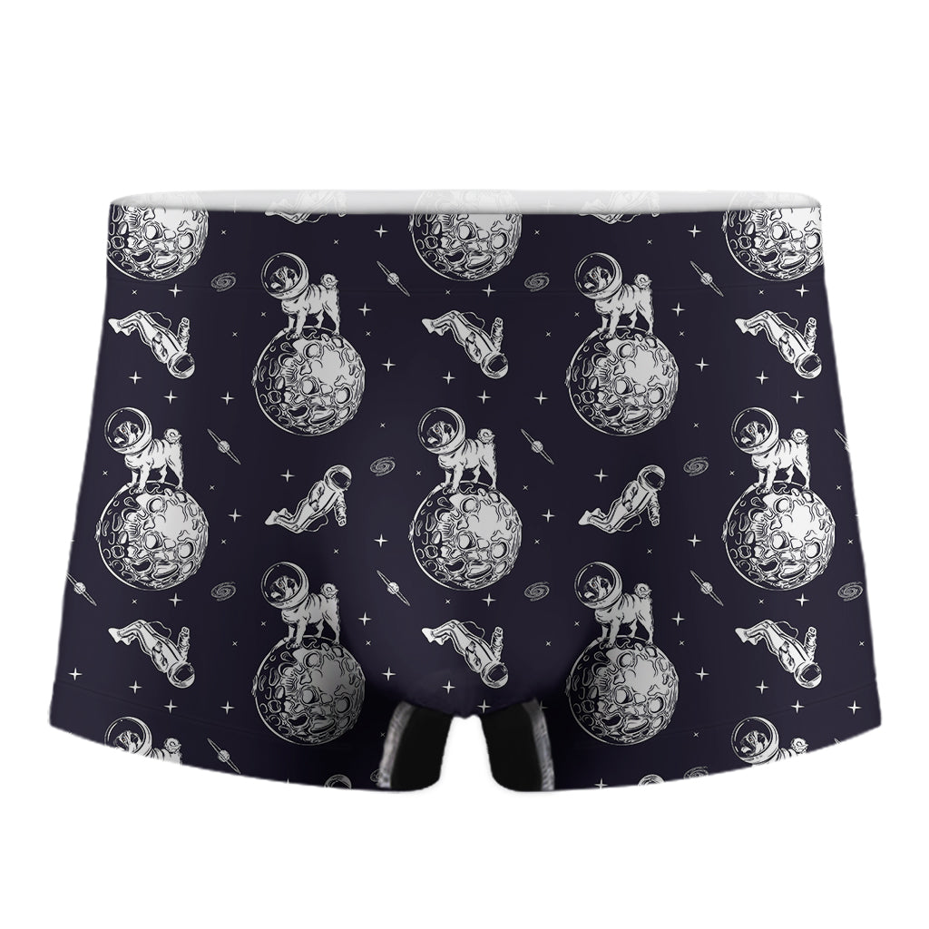 Astronaut Pug In Space Pattern Print Men's Boxer Briefs