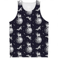 Astronaut Pug In Space Pattern Print Men's Tank Top