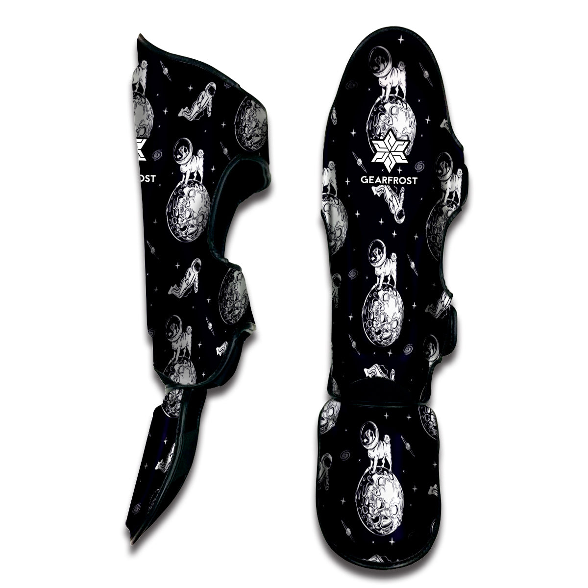Astronaut Pug In Space Pattern Print Muay Thai Shin Guard
