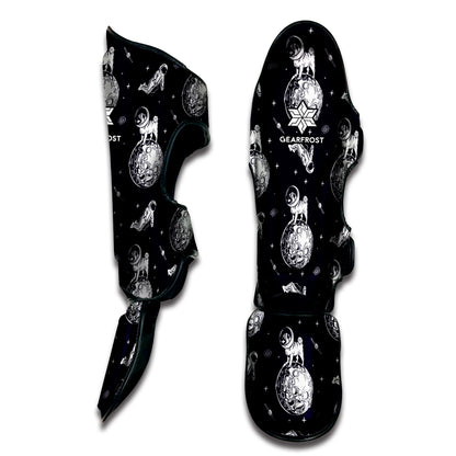 Astronaut Pug In Space Pattern Print Muay Thai Shin Guard