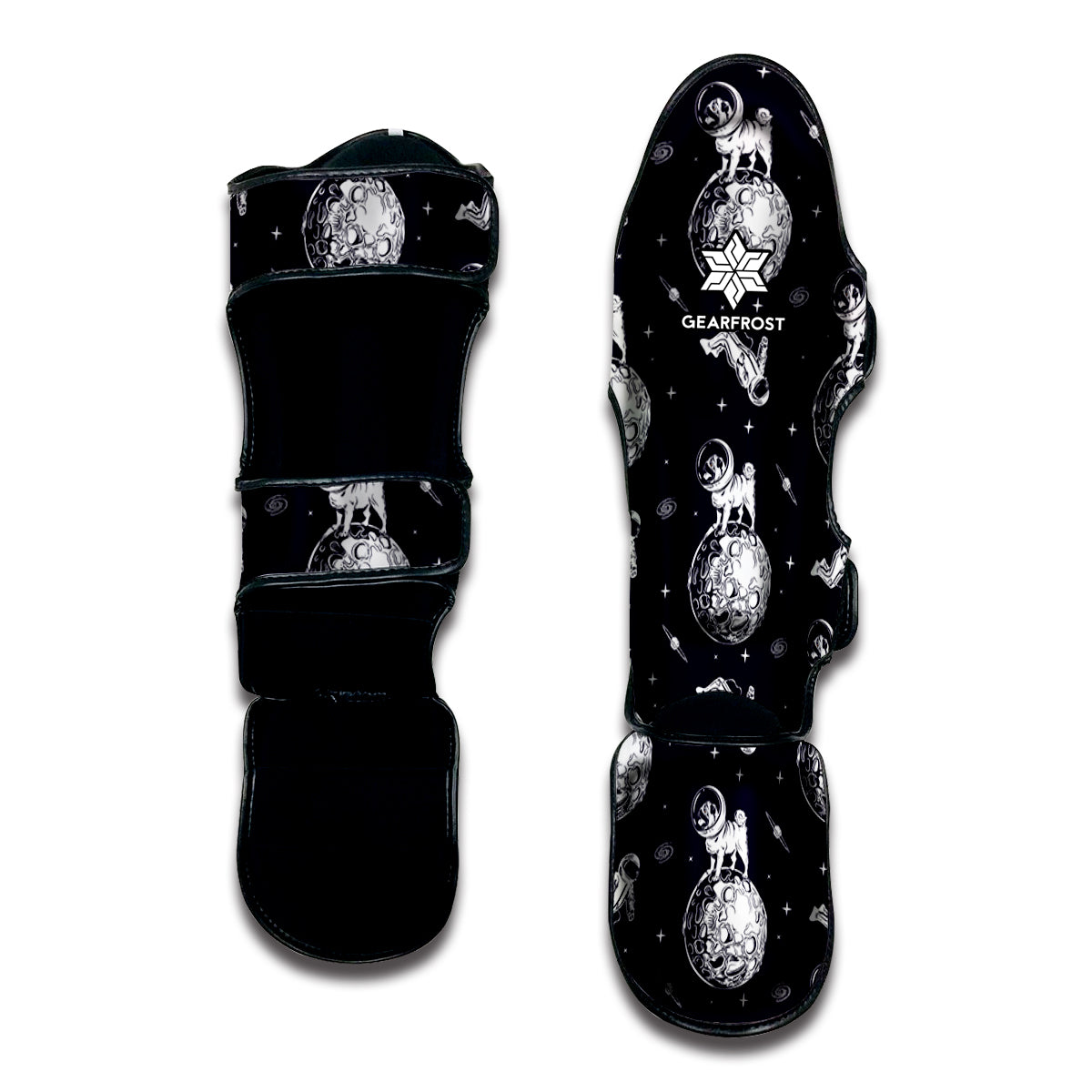 Astronaut Pug In Space Pattern Print Muay Thai Shin Guard