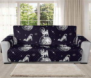 Astronaut Pug In Space Pattern Print Oversized Sofa Protector