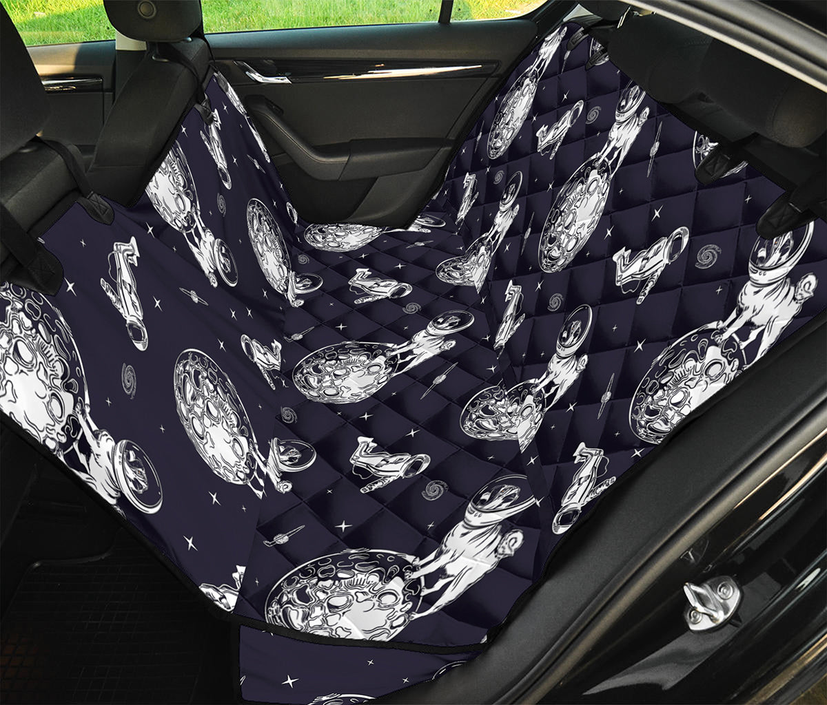 Astronaut Pug In Space Pattern Print Pet Car Back Seat Cover