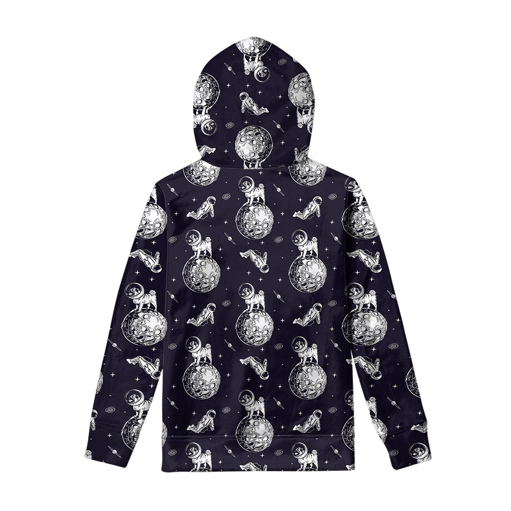Astronaut Pug In Space Pattern Print Pullover Hoodie