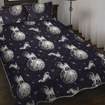 Astronaut Pug In Space Pattern Print Quilt Bed Set