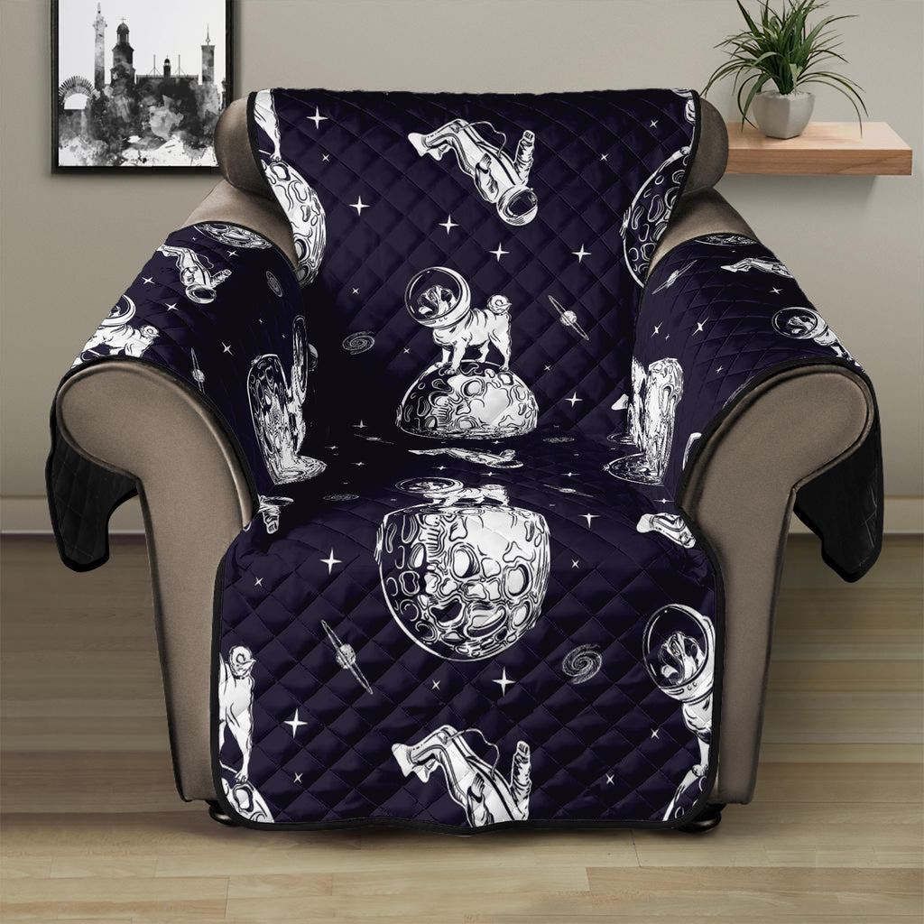 Astronaut Pug In Space Pattern Print Recliner Protector