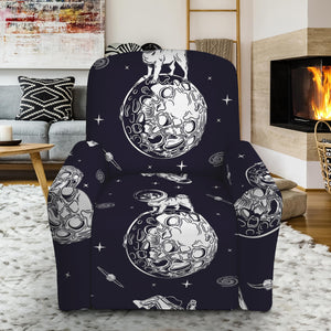 Astronaut Pug In Space Pattern Print Recliner Slipcover