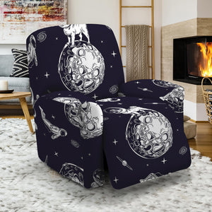 Astronaut Pug In Space Pattern Print Recliner Slipcover